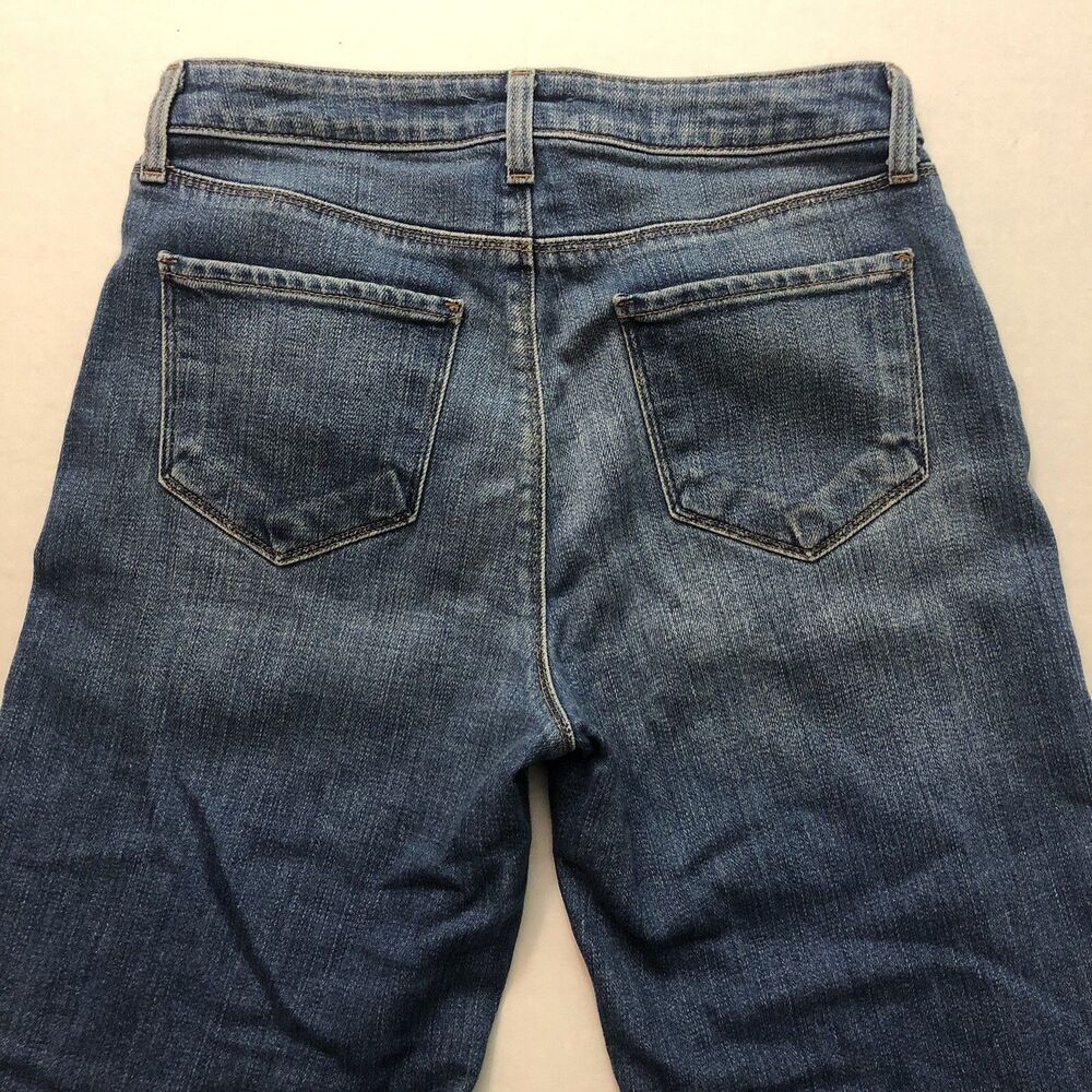 L’Agence Danica High Rise Wide Leg Cropped Denim Jeans Raw Hem Womens 26 - Picture 3 of 6